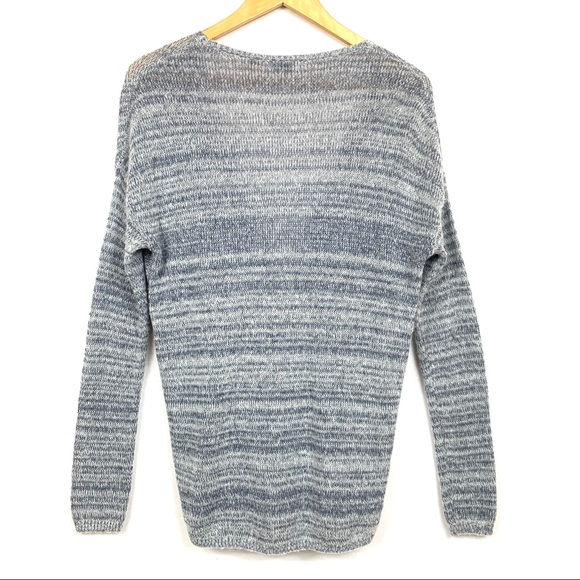 Chelsea28 Cross Front Sweater Gray Wrap Small Wool - Picture 5 of 8